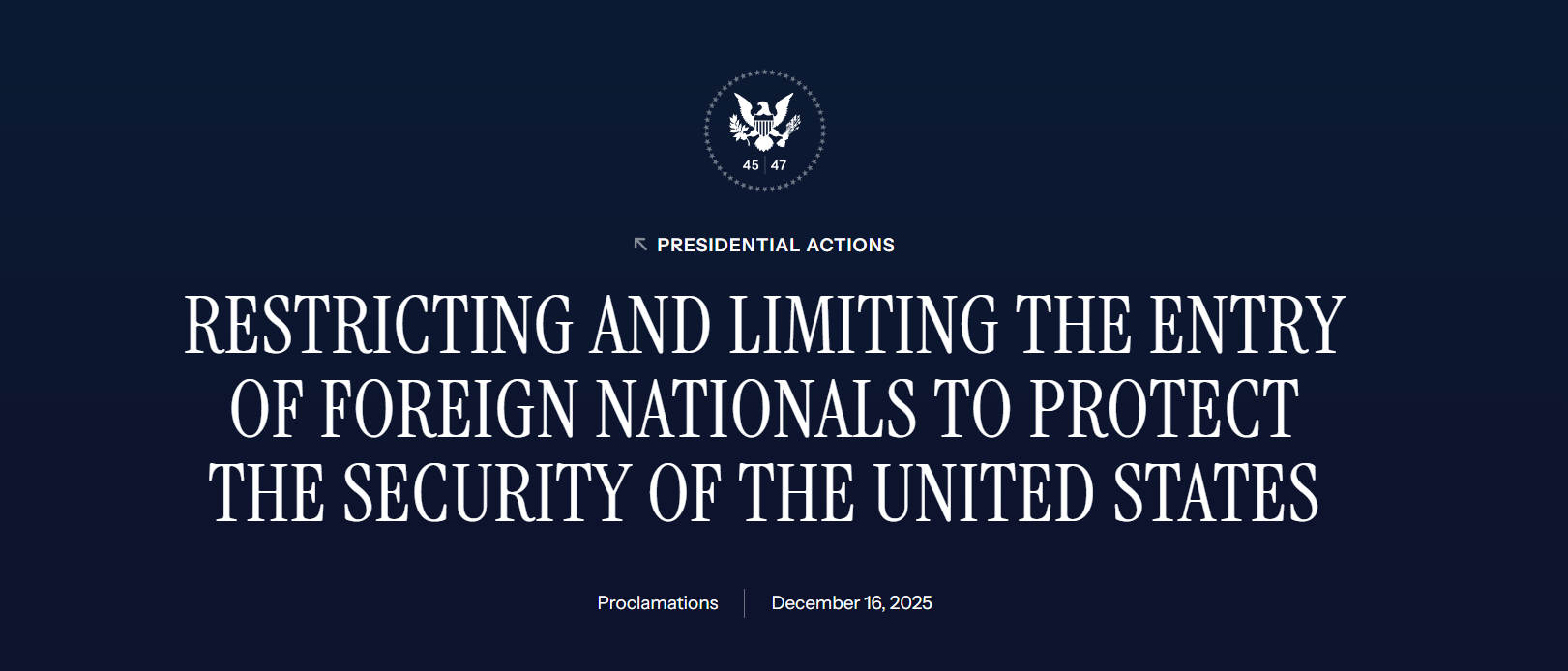 restrictions dentree aux etats unis Niger